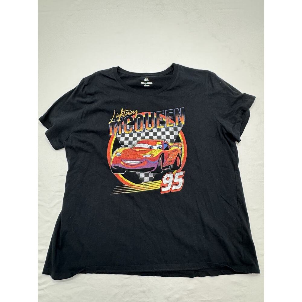 Disney Pixar Lightning McQueen Unisex Adult T-Shirt 2XL Cars Racing Movie Cotton